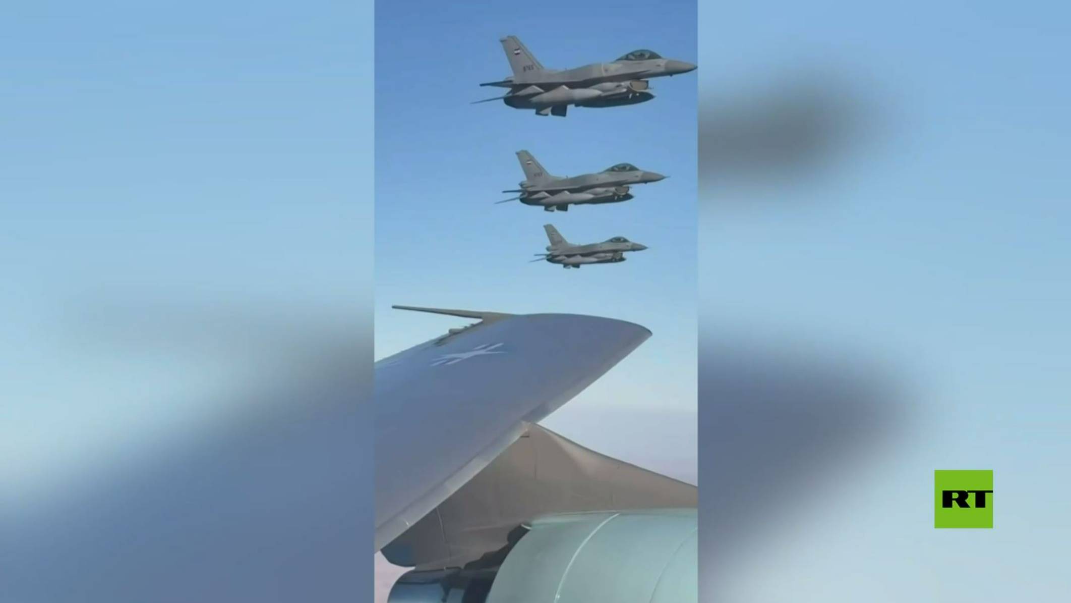 مقاتلات مصرية من طراز F-16 ترافق طائرة الرئيس الأمريكي دونالد ترامب
