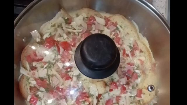 Пирог без духовки и замешивания теста. Воскресный завтрак.