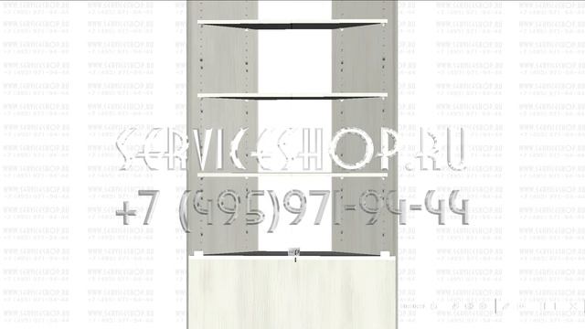 Витрина наружный угол с тремя полками из лдсп