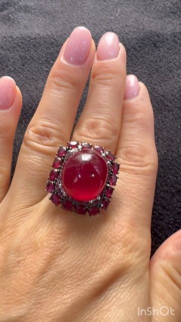Авторское кольцо с рубинами Размер 18 Серебро 925 пробы ХХХ192