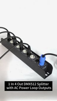 1 Input, 4 DMX Outputs + Power Loop!