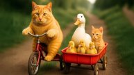 Мама-Кошка спасает утят и готовит им спагетти! 🍝🦆