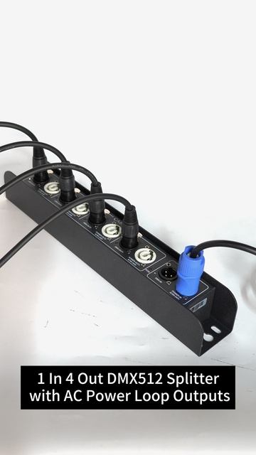 1 Input, 4 DMX Outputs + Power Loop!