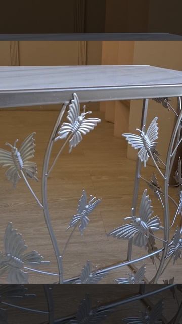 54-219 Консоль с белым мрамором 68x28x63см Glasar