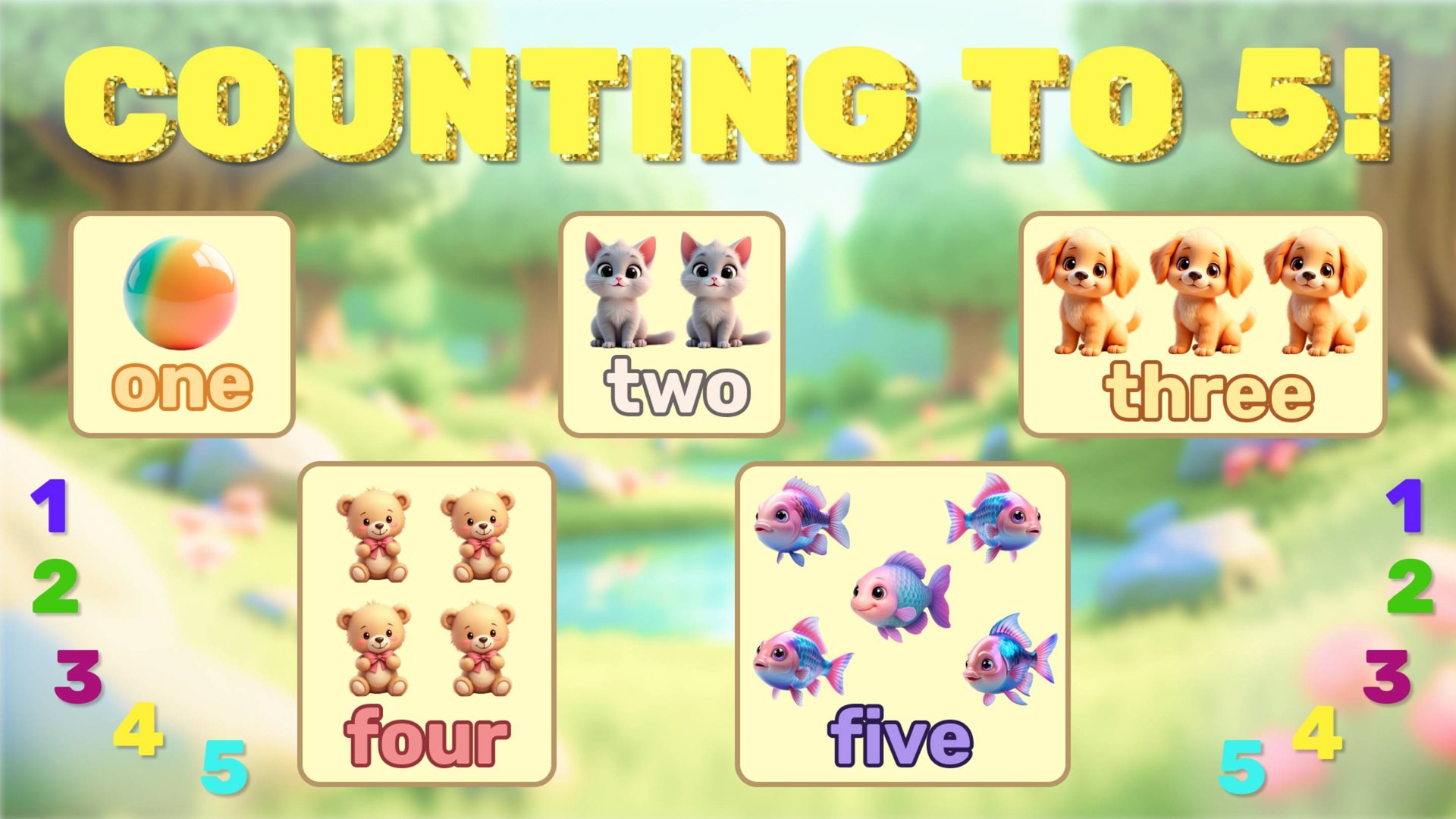 УЧИМСЯ СЧИТАТЬ от 1 до 5 на английском