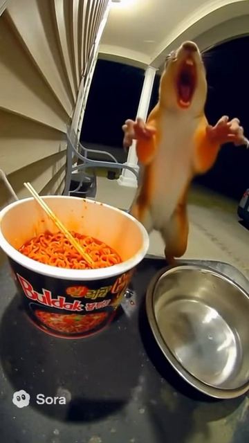 Белку накормили острейшим Булдаком. Результат убил