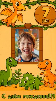Видео поздравление с днём рождения мальчику 7 лет от динозавра