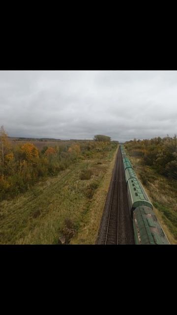 🐛Green🛤️caterpillar🛸on🚃the🚂rails:🚃FPV in🪂pursuit💫of a🚂train🛤️from🚂a height!🐛(6)