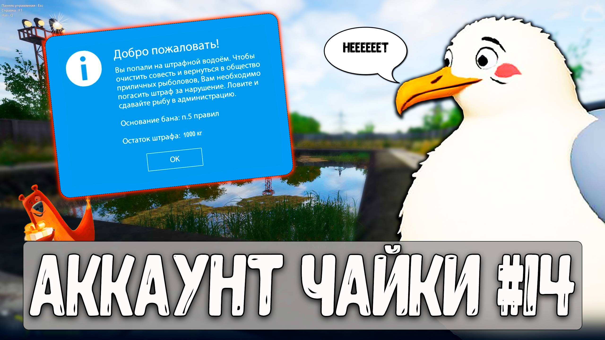 Чайку жестко наказали и отправили на штрафной пруд #рр4