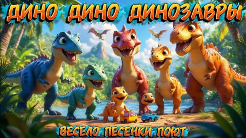 Дино Дино Динозавры весело играют и песенки поют