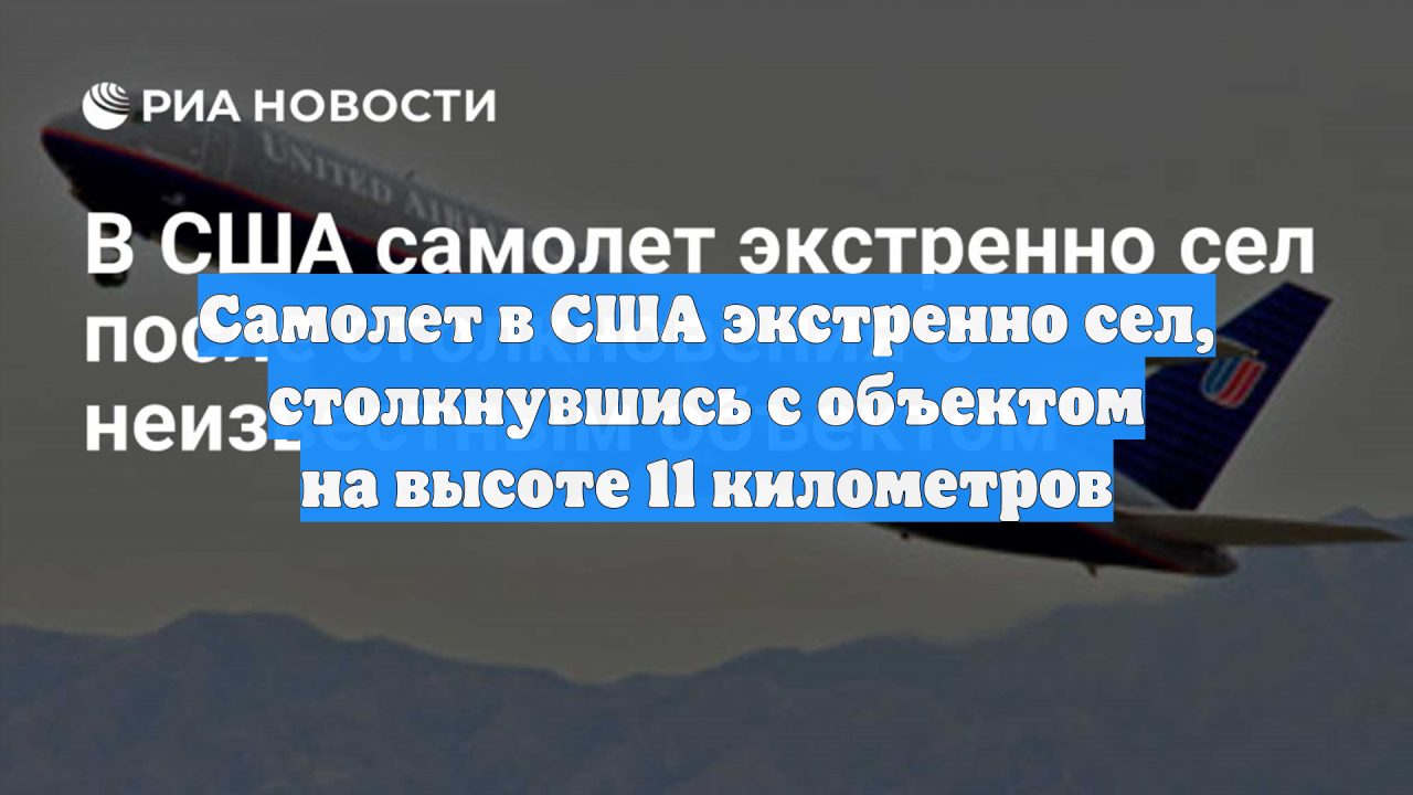 Самолет в США экстренно сел, столкнувшись с объектом на высоте 11 километров