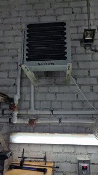 Тепловентилятор водяной Nefedtorg. Обогрев гаража