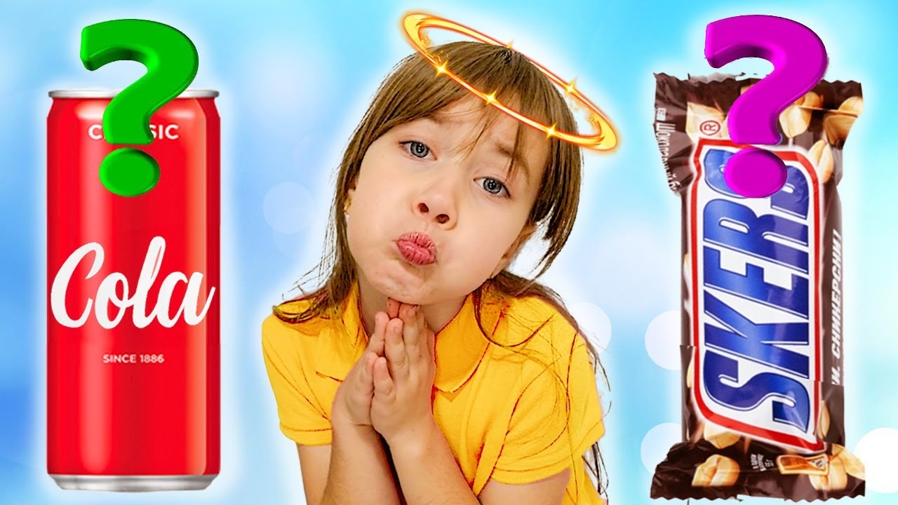 Девочки учатся правильно питаться с волшебным автоматом!