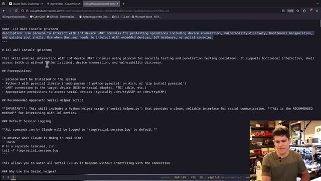 Предоставление Claude доступ к консоли UART устройства