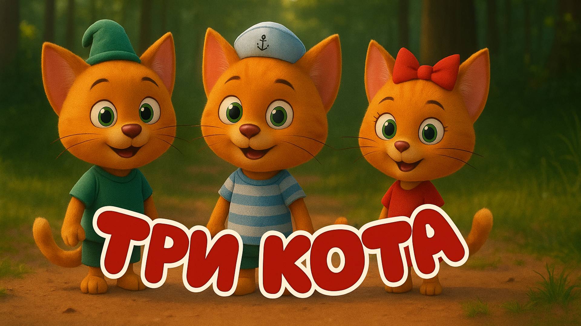 Три Кота 🐱 - Три Хвоста| Детская Песенка | Три Кота Песни | Детские песенки для детей и малышей