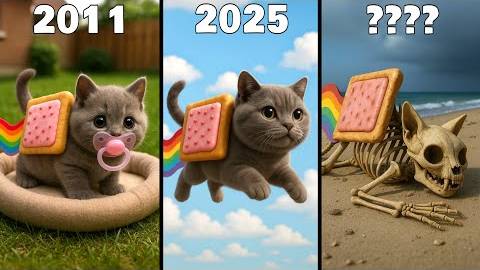 Evolution of Gattatino Nyanino / Nyan Cat - Italian Brainrot
