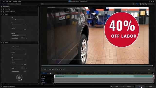 PowerDirector 24...- Использование анимации стирания с круговой графикой в PowerDirector