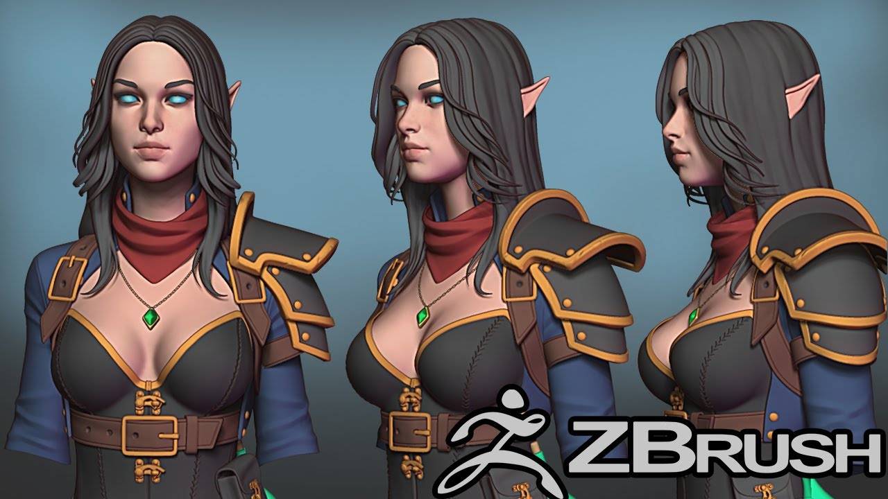 Создание стилизованной эльфийки в ZBrush 2024 | Таймлапс для новичков
