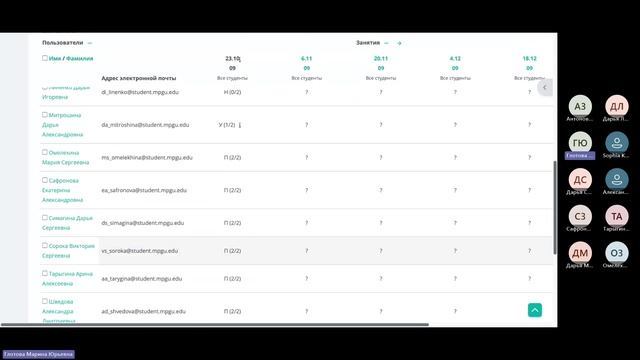 Информационные и коммуникационные технологии и системы в образовании 23 октября 2025 Посещаемость