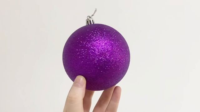 Набор однотонных пластиковых шаров, глиттер, фиолетовые, 100 мм, упаковка 4 шт., 1000160