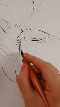 Каллиграфическое рисование острым пером