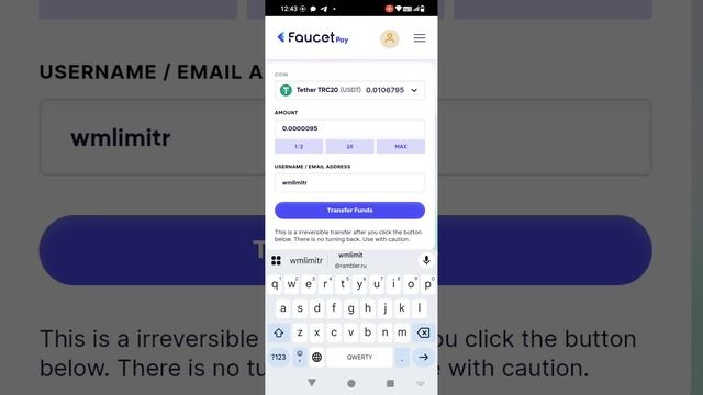 Faucetpay.Прокачиваем Крипто валюты . Баланс 0.02$. акк. wmmarkets.