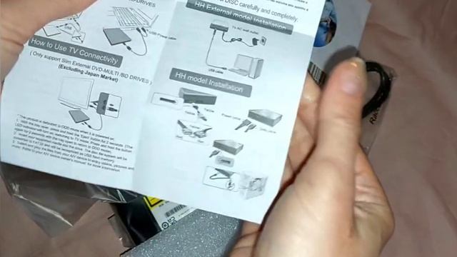 Внешний оптический привод LG GP60NS60 Silver. Распаковка.