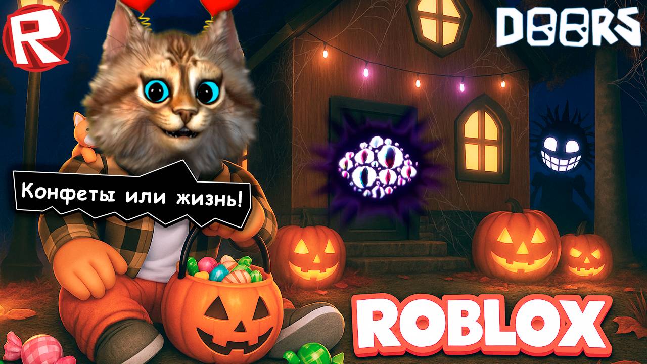 😨 Я Постучал в НЕ ТЕ ДВЕРИ в РОБЛОКС... Roblox DOORS Halloween 👀 Весёлый Кот Дорс