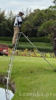 Лайфхак использования садовой треноги стремянки в пруду часть 3