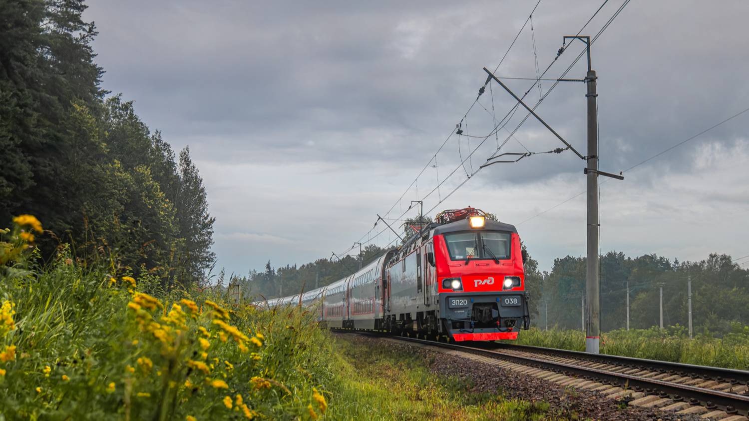 RTrainSim. ЭП20-038 со скоростным фирменным поездом "Иван Паристый" №739 сообщением Москва-Брянск