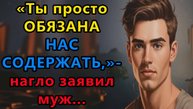 Истории из жизни.  Ты просто обязана нас содержать, нагло заявил муж Аудио рассказы,  Жизненные