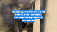 СК возбудил уголовные дела против подозреваемых в похищении футболиста Мостового