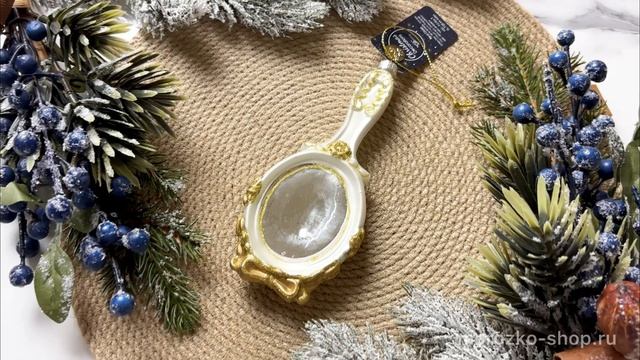 Ёлочная игрушка ЗЕРКАЛО 'УАЙТ ШАРМ', стекло, 15 см, 120565-2