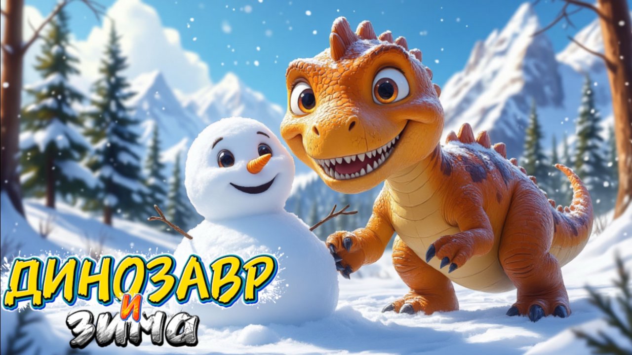 Динозавры зимой , мультфильмы про динозавров для детей