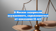 В Москве задержали осужденного, скрывавшегося от наказания 13 лет