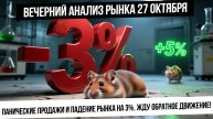 Вечерний анализ рынка 27 октября. Падение Лукойла утянуло рынок вниз! Волатильность продолжается!