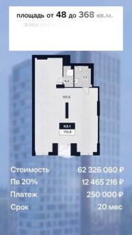 Коммерческие помещения в строящемся жилом комплексе
