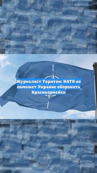 Журналист Торнтон: НАТО не поможет Украине оборонять Красноармейск