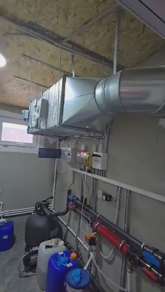 Приточная вентиляция в бассейне на водяном нагреве Nefedtorg с комплектом автоматики