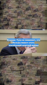 Пушков: Туск не понимает, что Польша может стать неизбежной жертвой войны