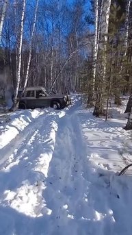 Вытянул Ниссан Сафари зимой лебёдкой.