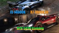 Core i5 14600K vs Ryzen 7 7800X3D RTX 5070 Gaming в играх