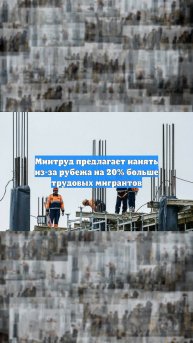 Минтруд предлагает нанять из-за рубежа на 20% больше трудовых мигрантов