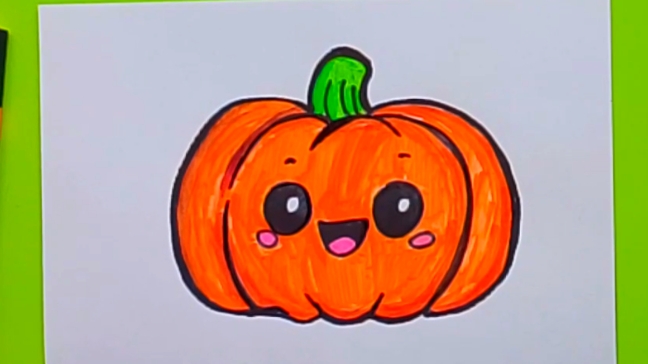 Как нарисовать тыкву! Рисунок на Хэллоуин!Рисую тыкву просто и быстро!☺️