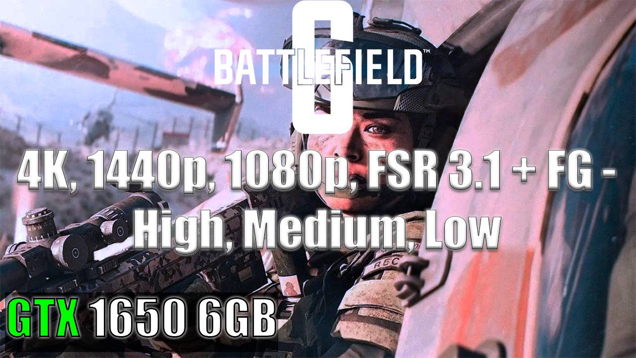 GTX 1650 + i7 13700 5.2GHz Battlefield 6 Battle Royale - 4K, 1440p, 1080p