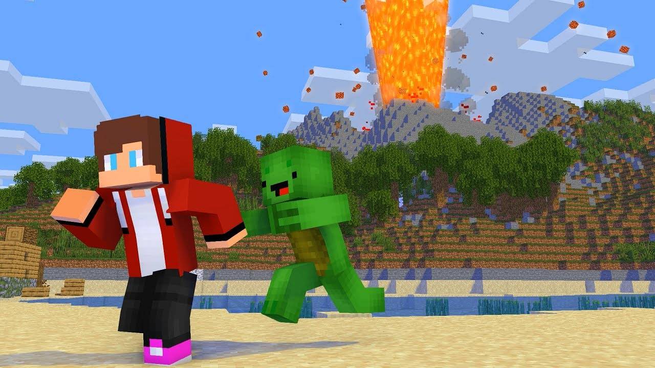 Побег с вулканического острова - Майнкрафт анимация