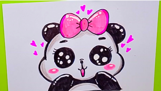 Как нарисовать милую панду легко и быстро! Рисунки для детей!Милая палочка🩷