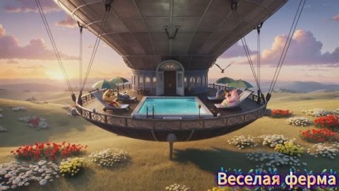 Полет зверят на дирижабле🦊🐺🐻|Детские мультики| Мультики для детей😊