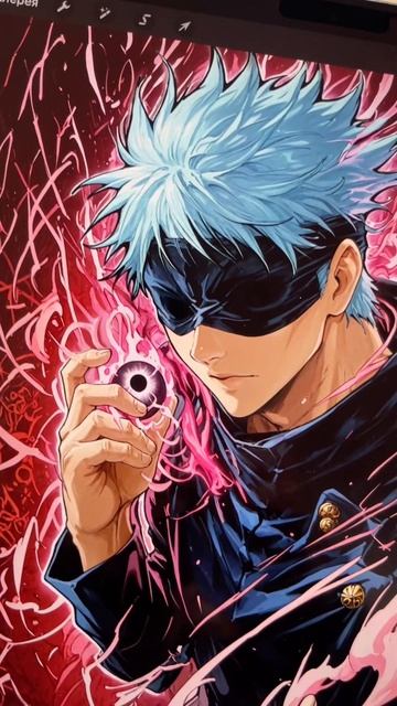 Годжо Сатору из магической битвы. Обожаю его, как и многие люди 😅 
Все хочу собраться и наконец то д