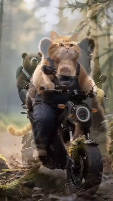 Кот на слоне с пушкой